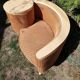 Brown fabric telephone bench from the 1960s with integrated table — Mid-Century style