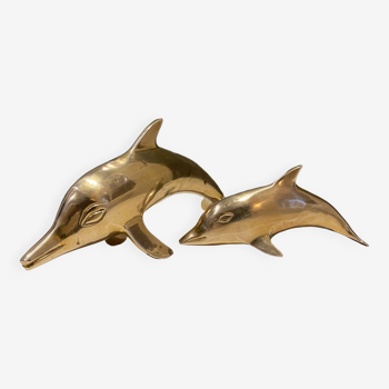 Vintage brass dolphins