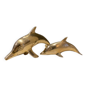 Vintage brass dolphins