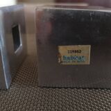 Set of three design candlesticks in brushed steel - Vintage Habitat - 1970s/1980s