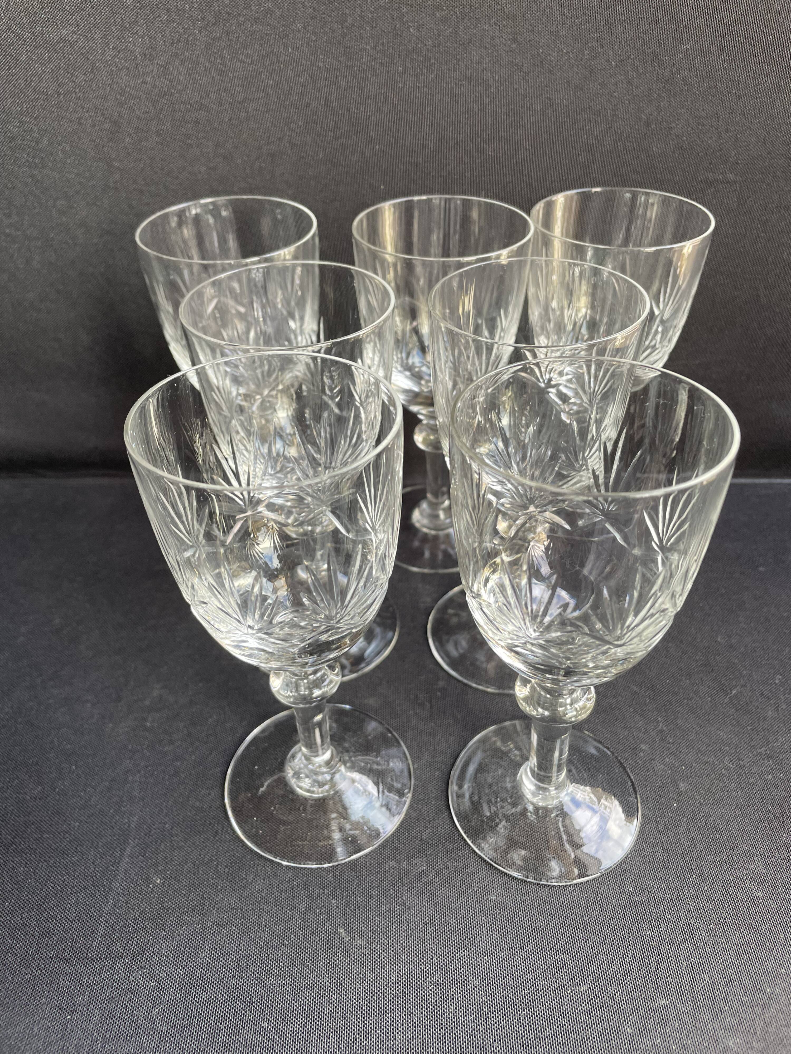 7 port glasses – Blown and cut crystal
