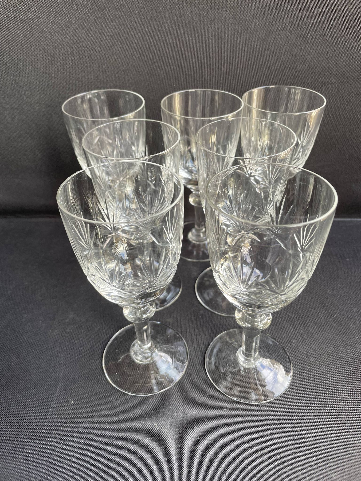 7 verres à porto – Cristal soufflé et taillé