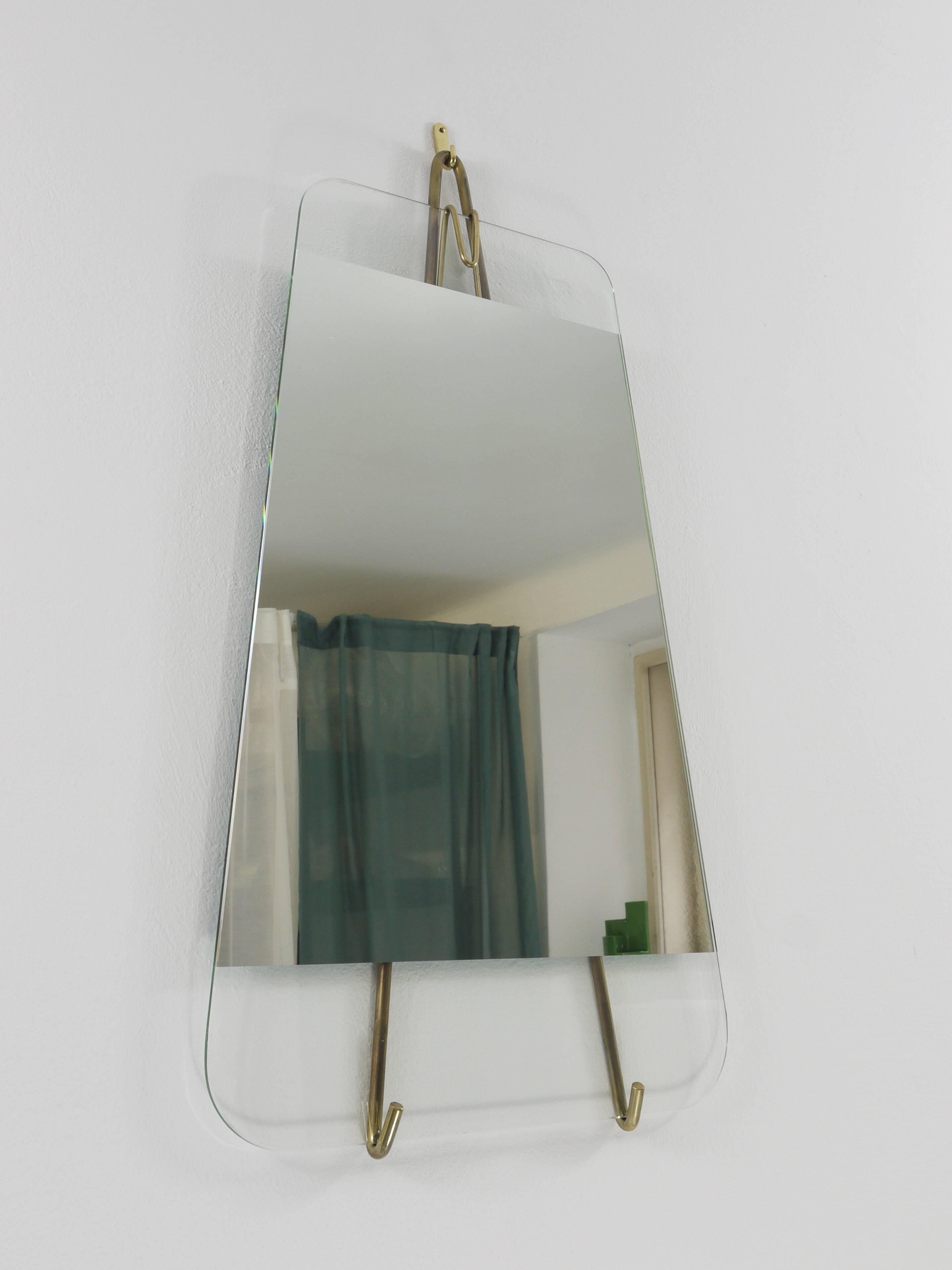 Carl Aubock Vienna Rare Brass Wall Mirror No. 38, Austria, 1950s