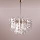 Midcentury ice glass plexi chandelier by kalmar
