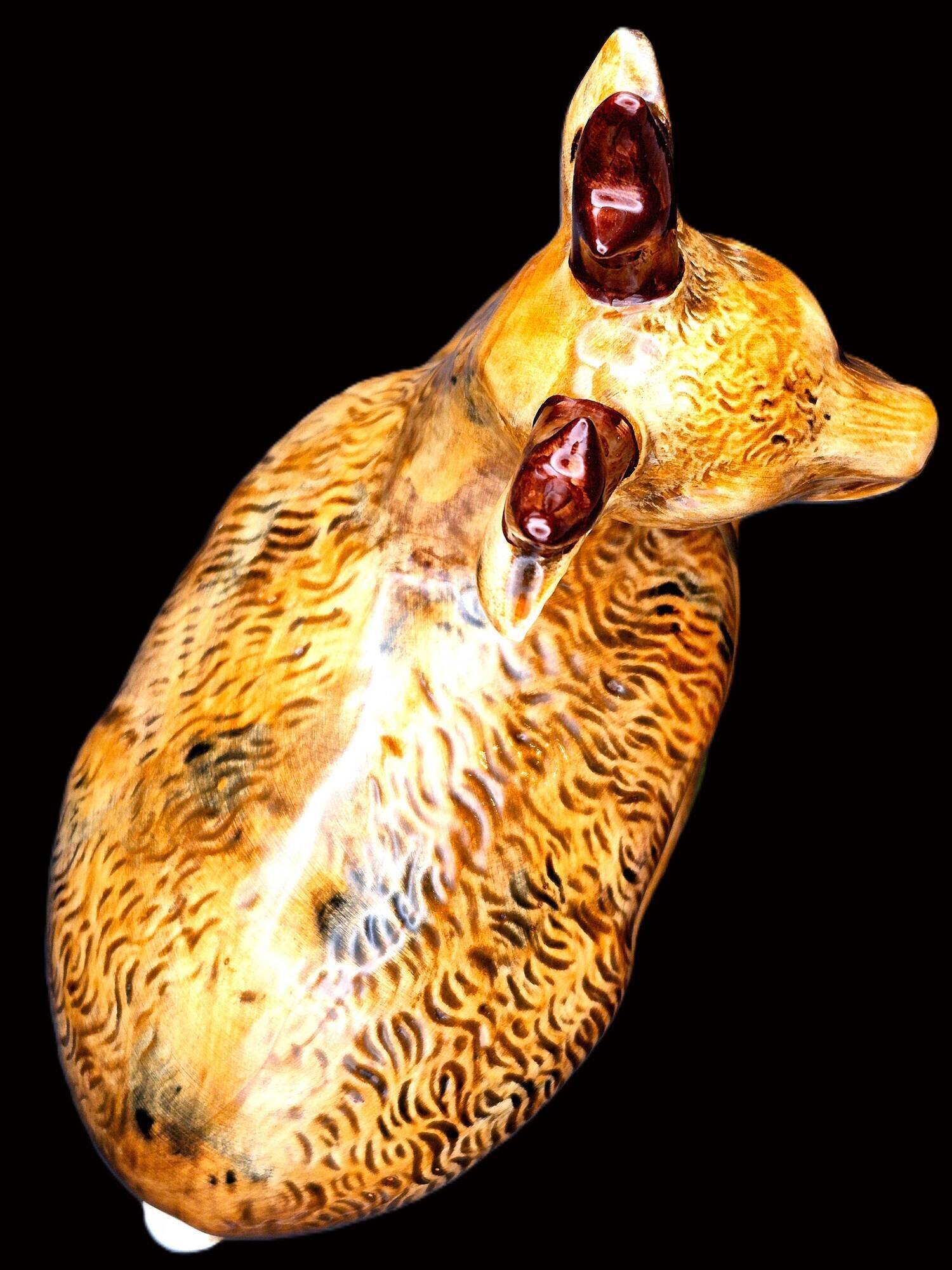 Zoomorphic Terrine of Roe Deer in Barbotine – Michel Caugant (Circa 1970)