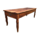 Table de ferme ancienne en cerisier massif avec 2 tiroirs et une tirette