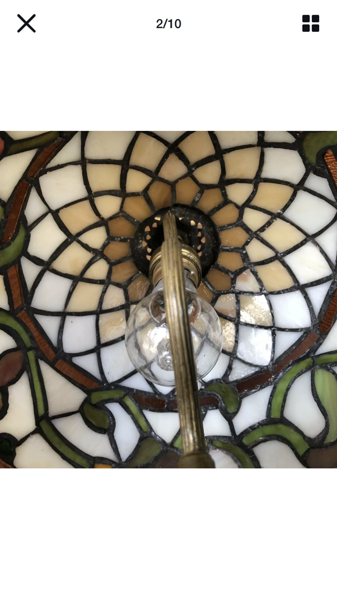 Lampe signé Georges Leleu époque art nouveau  chapeau Tiffany