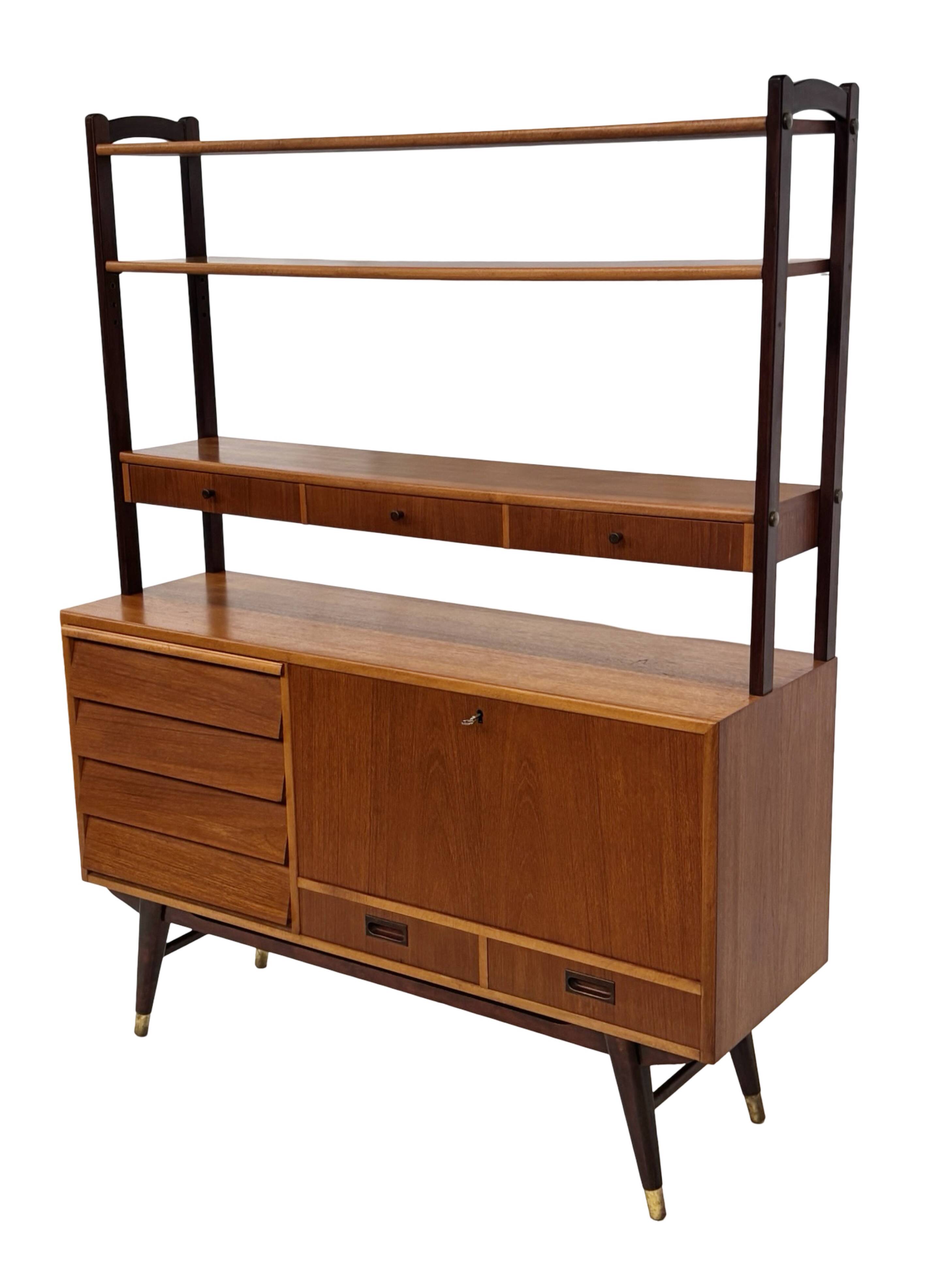 Vintage Wall Unit Bookcase Sweden Teak Design