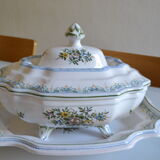 Tureen or vegetable dish in earthenware by Lallier in Moustiers