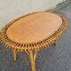 Table basse en rotin années 50