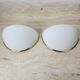 Pair of Limburg Glashütte wall lamp sconce opaline glass with golden detail