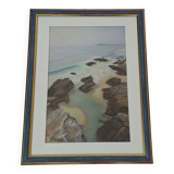 Pastel framed seaside landscape