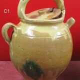 Poterie cruche jarre anciennne grès vernissé