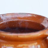 19 th Century French Glazed Terracotta Pitcher Alsace