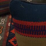 Handwoven traditional kilim blue cushion cover 42x42cm