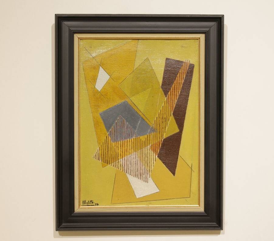 Geometric abstraction by Maurice Miot signed Melito.