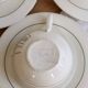 Vintage ceramic coffee cups Salins geometric pattern