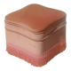 Pouf coffre en velours rose à franges, vers 1950-1960