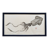 Original print of a squid