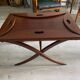 NAUTICAL STYLE FOLDING COFFEE TABLE WITH MAHOGANY BUTLER TOP