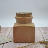 Large glazed terracotta pot with original cork lid