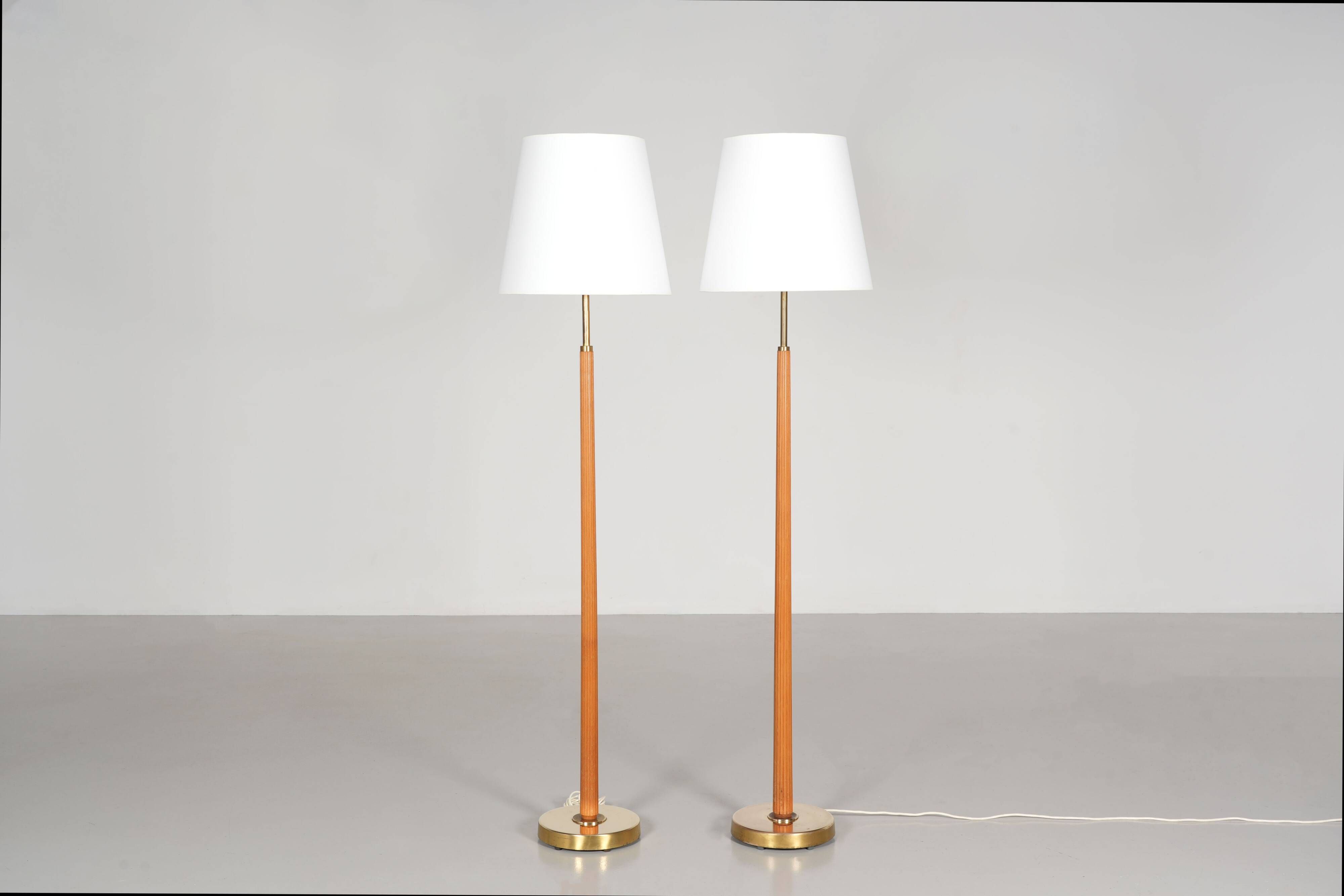 Pair of floor lamps by Hans Bergström for Ateljé Lyktan circa 1950