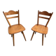 Set of 4 vintage beech bistro chairs – compass legs