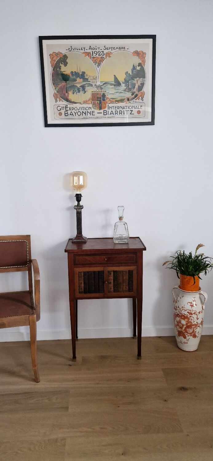 Directory style marquetry side table