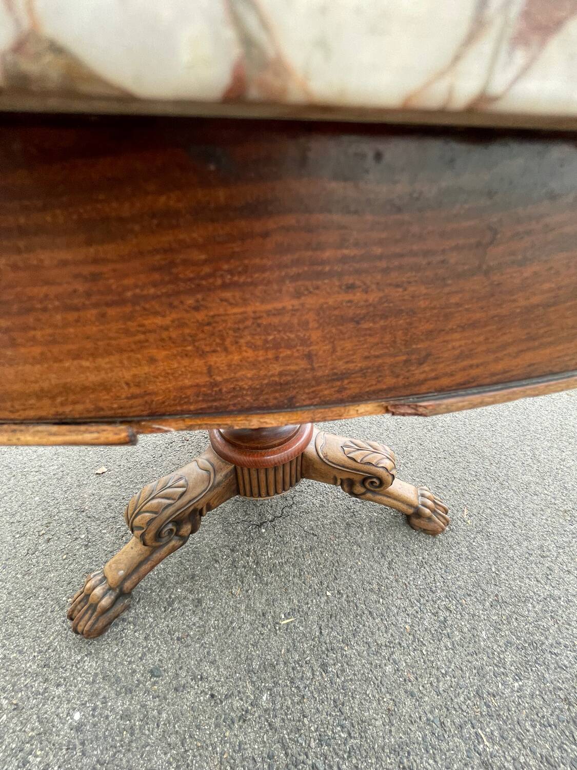 Drum table, 19th century mahogany pedestal table