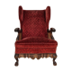 Fauteuil danois en bois de frêne et velour années 1930