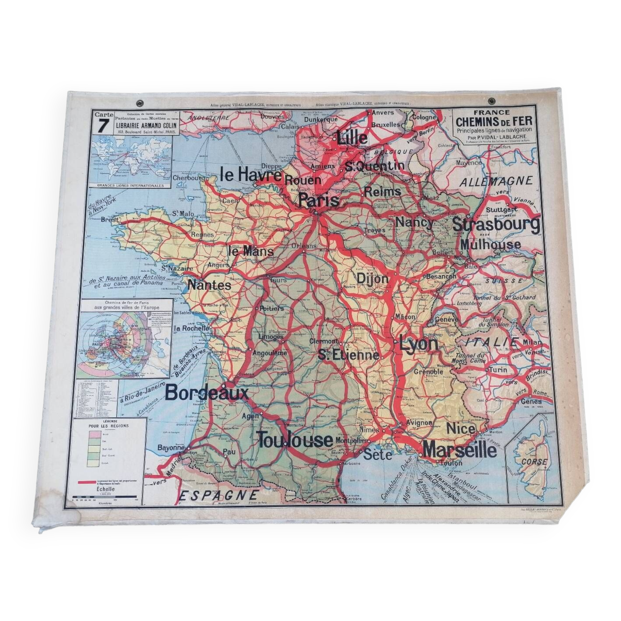 Old map France Chemins de fer Lablache.