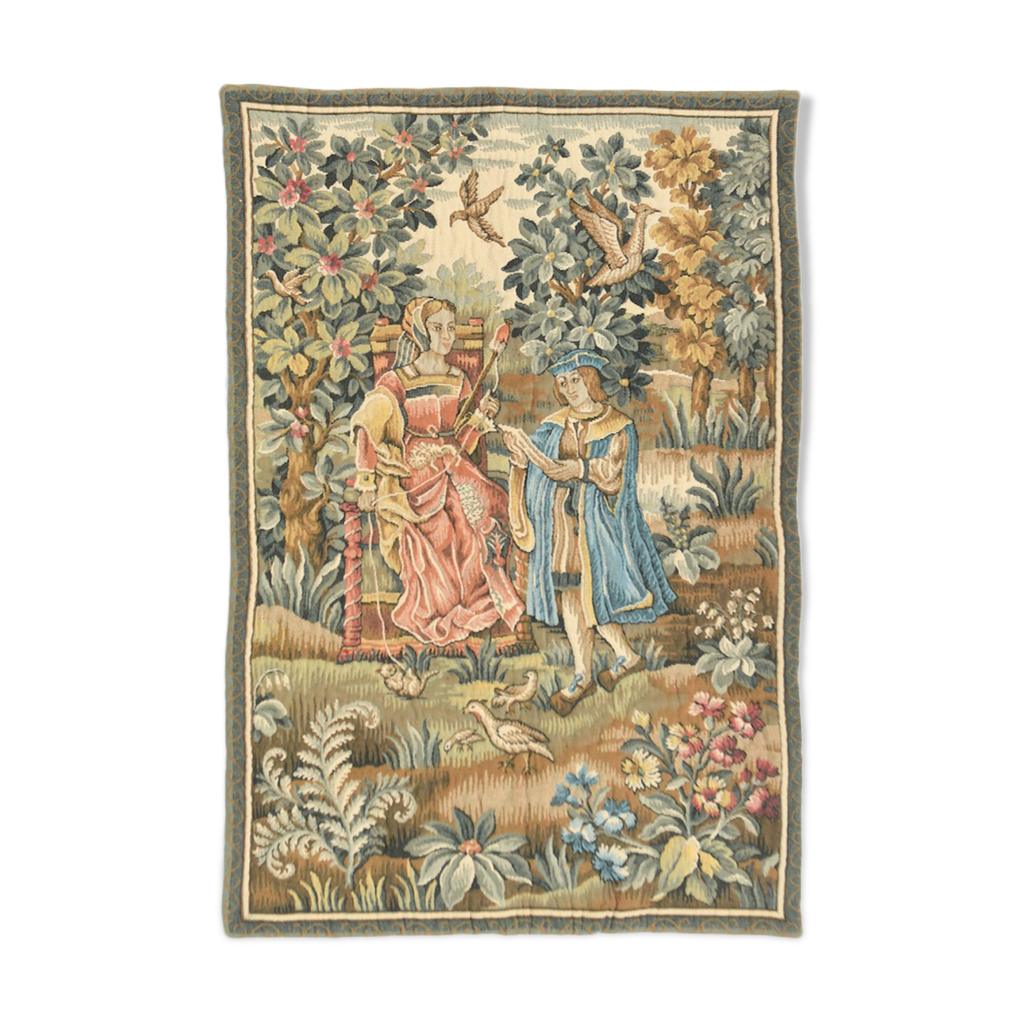 Tapestry of Louvières representing medieval scene