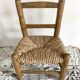 Chaise enfant en bois et paille