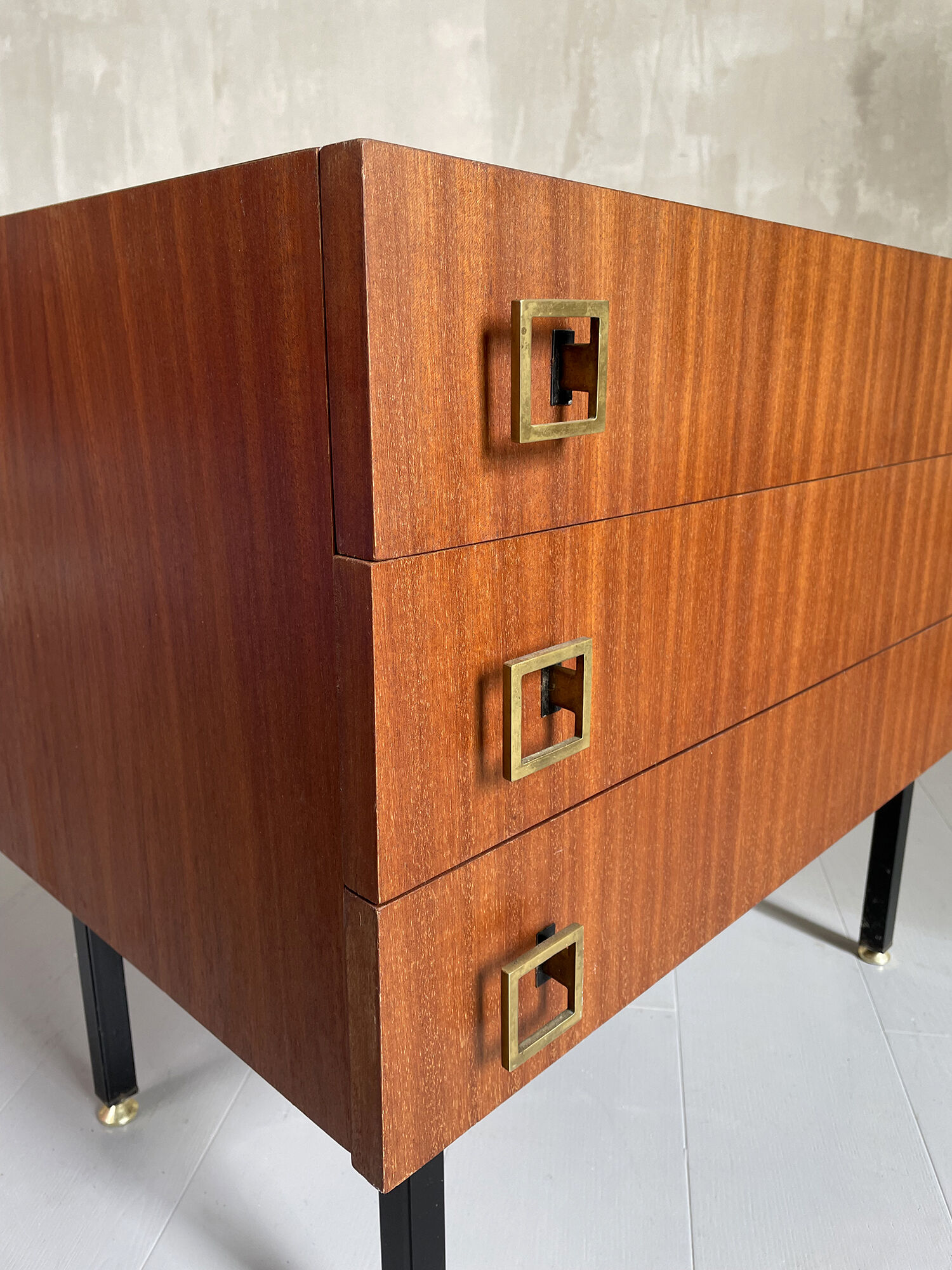 Mahogany and metal dresser, France 1960