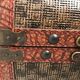 Wooden suitcase leather and metal 60s