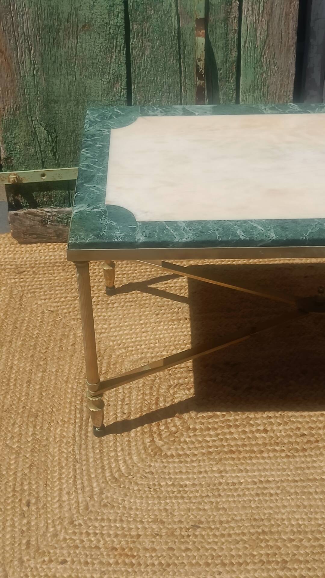 Marble & brass coffee table – Maison Jansen style – 1970s