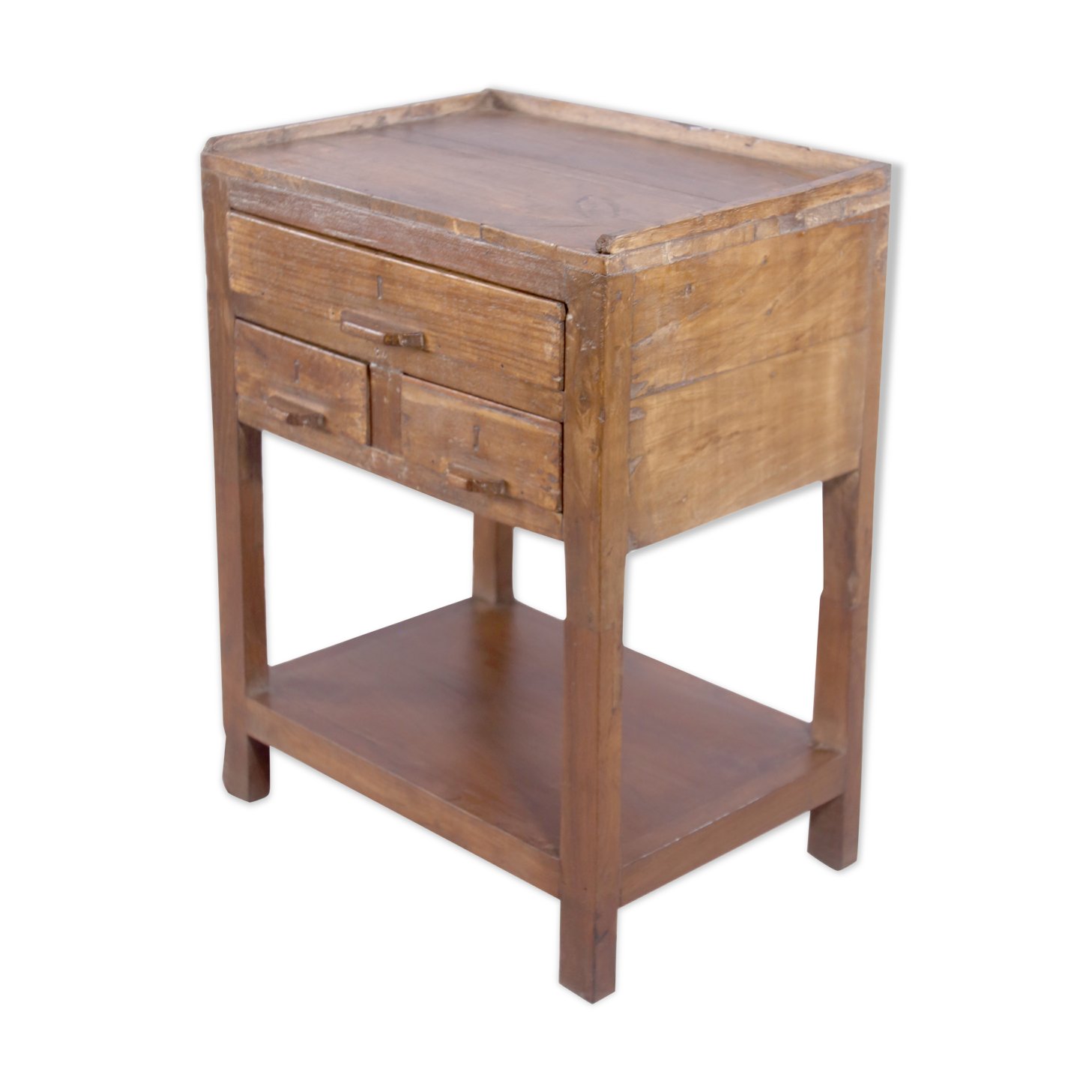 Old Burmese teak bedside furniture