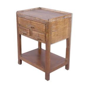 Meuble de chevet en teck birman ancien