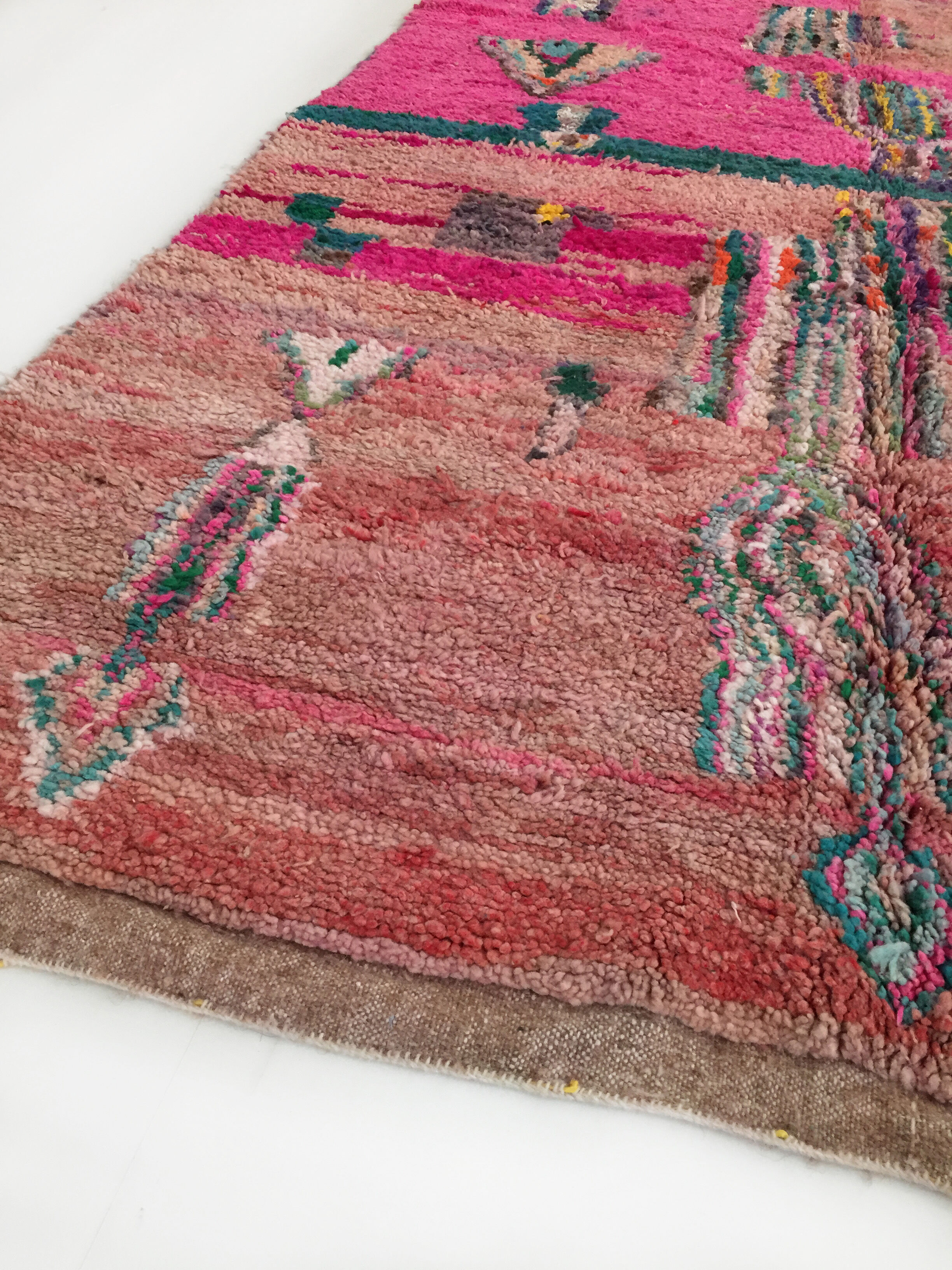 Moroccan Berber carpet Boujaad with colorful patterns 252x168m