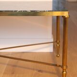 Sea green marble and brass coffee table