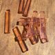 Ten pink glass knife holders