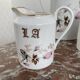Vintage, coffee service, tea, Limoges, Flowers, cipher, 11 cups and under cups, teapot, 27 pieces