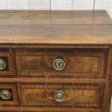 Louis XVI period chest of drawers in walnut, oak and fir, 18th century