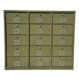 Industrial workshop furniture with 15 flaps Khaki