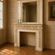 Importante cheminée de style Louis XVI, avec son trumeau le tout en bois