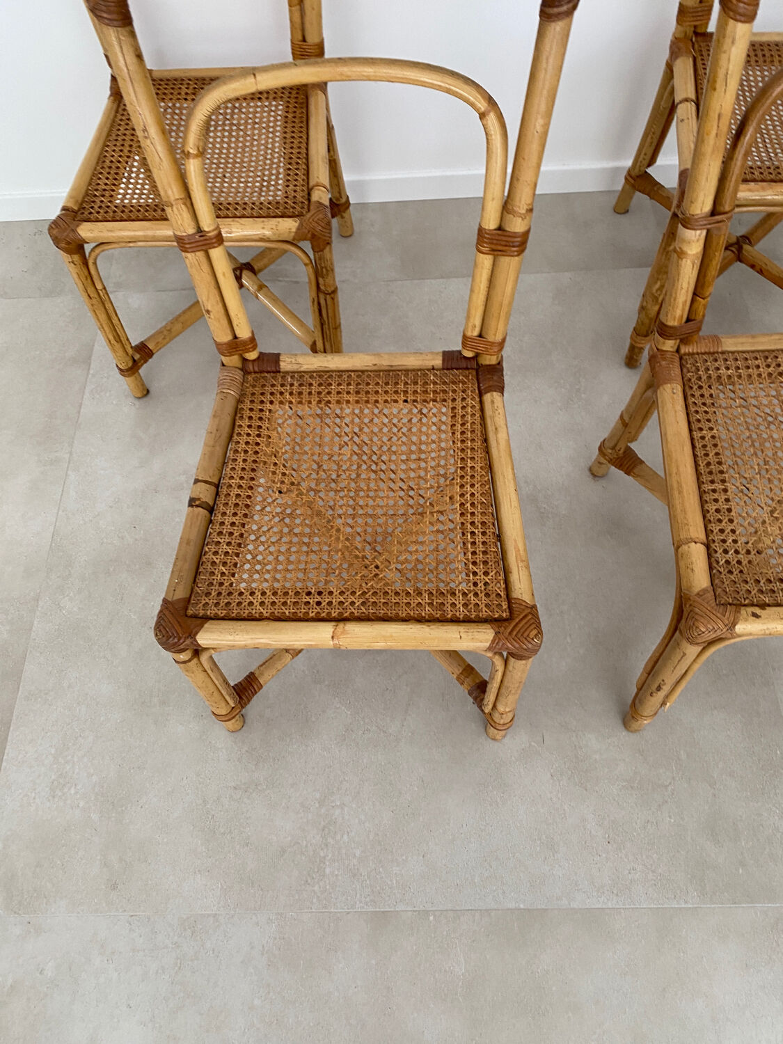 Vintage rattan canning chairs