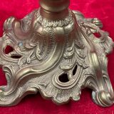kerosene lamp tank glass cathedral foot bronze Louis XV rockery 54 cm