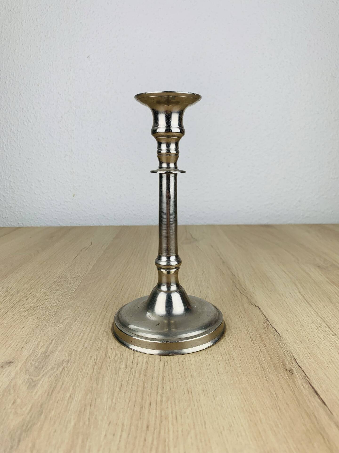 Silver metal candlestick