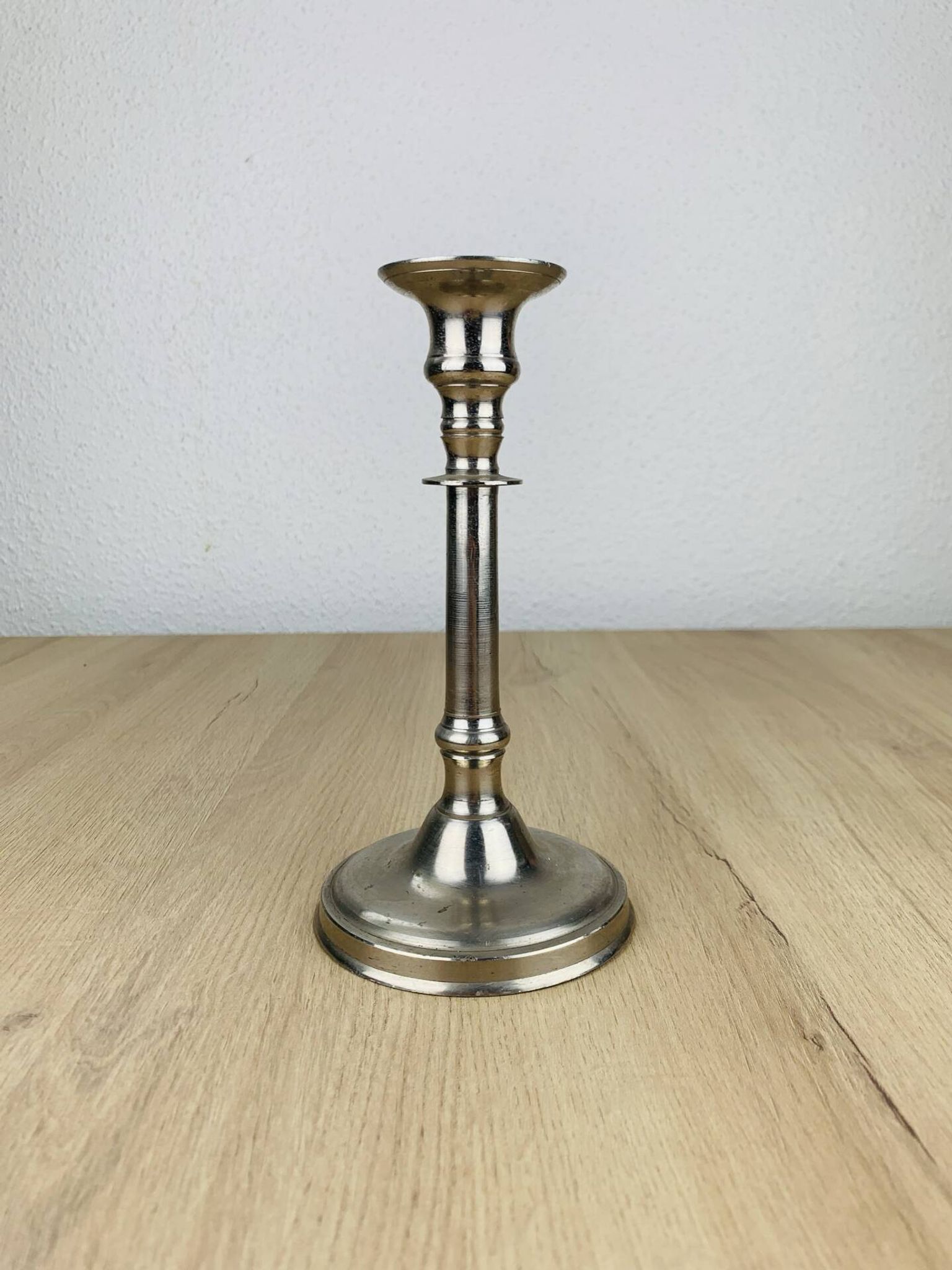 Silver metal candlestick
