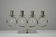 Brass Candelabra with Art Glass Base and Glass Prisms by Gunnar Ander for Ystad-Metall, Sweden, 1950s